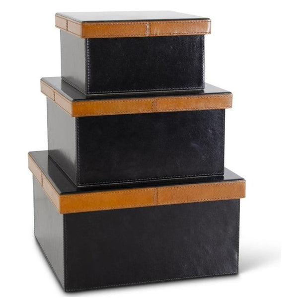 Black Leather Suede Box