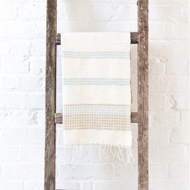 Camden Cotton Hand Towel - Azure & Sand
