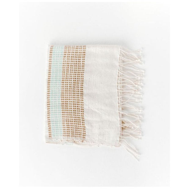 Camden Cotton Hand Towel - Azure & Sand
