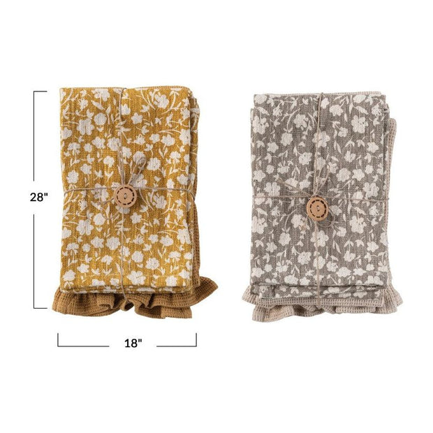 S/2 - Printed & Cotton Waffle Tea Towels