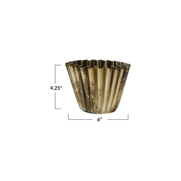 Fluted Metal Planter