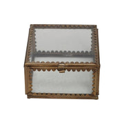 Brass & Glass Display Box w/ Scalloped Edges - Small