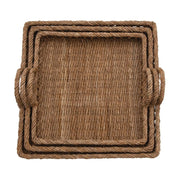 Decorative Hand-Woven Tray with Handles