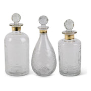 Glass Decanter W/Gold Trim