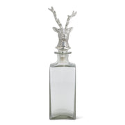Glass Decanter W/Silver Deer Head Stopper