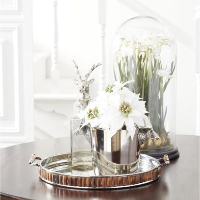 Glass Decanter W/Silver Deer Head Stopper