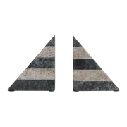 S/2 - Black & Brown Marble Bookends
