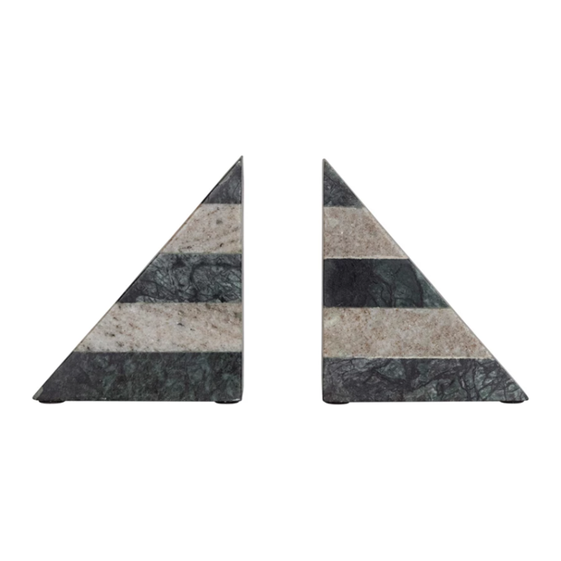 S/2 - Black & Brown Marble Bookends