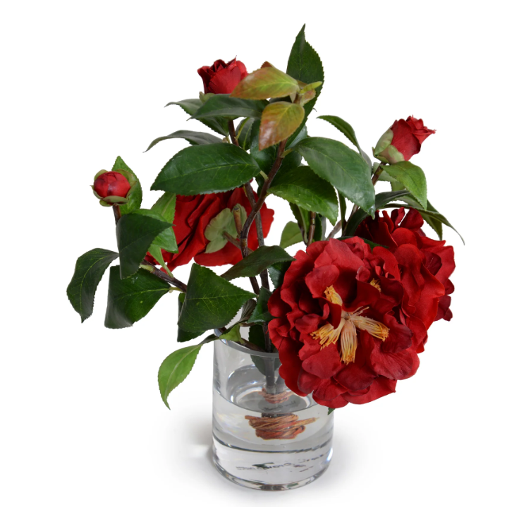 Camellia Cutting in Glass