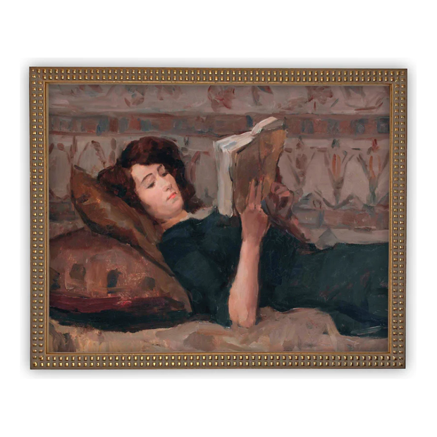 11"x 14" Framed Reading Woman Portrait