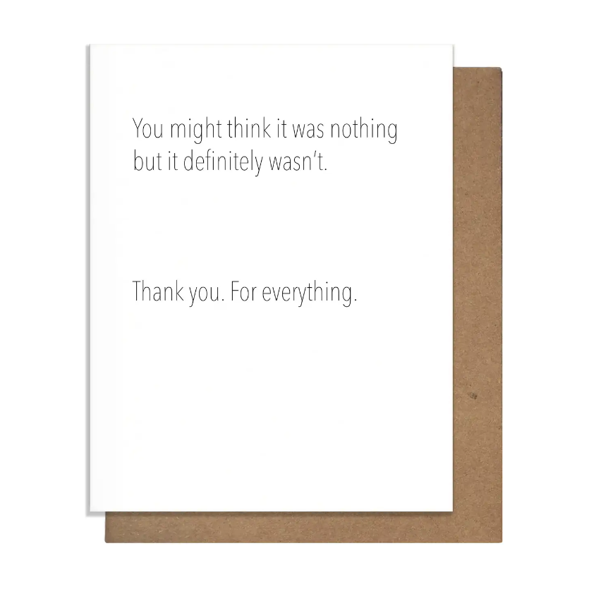 Not Nothing - Thank You Card