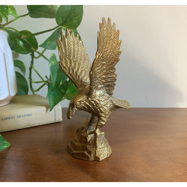 Vintage Brass Eagle Statue