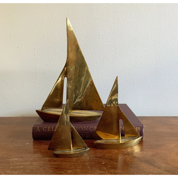 Vintage Brass Sailboats