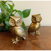 Vintage Brass Owl Statue