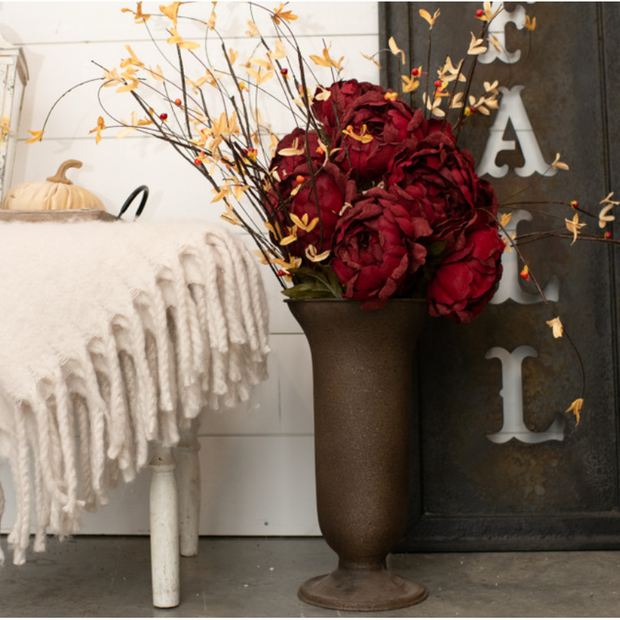 27" Burgundy Peony Stem