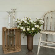 27" White & Green Rose Spray