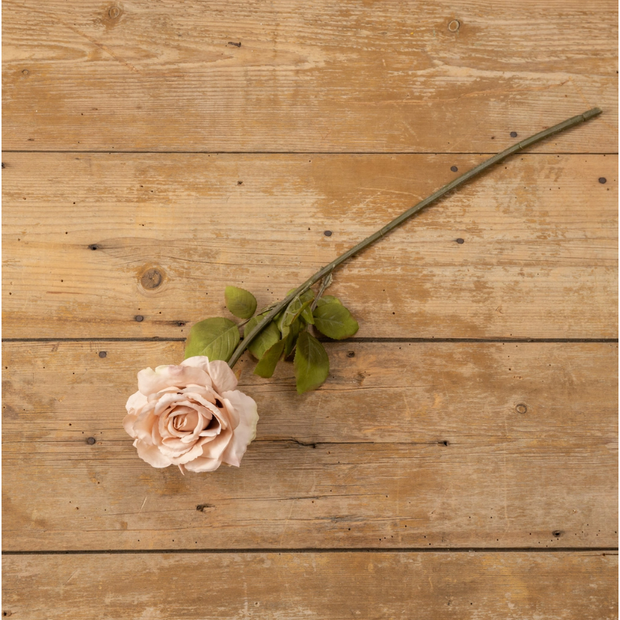 25.25" Beige & Pink Rose Stem