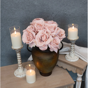 25.25" Beige & Pink Rose Stem