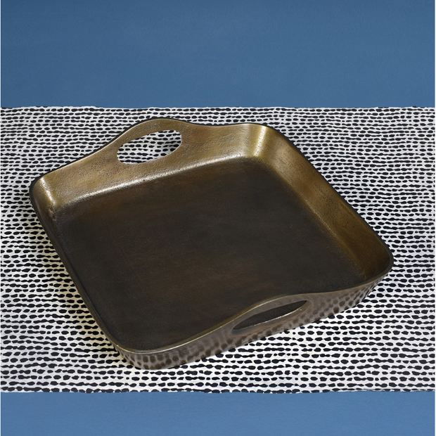 Mackenzie Brass Square Tray - Large