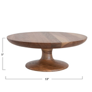 Acacia Wood Pedestal - Natural