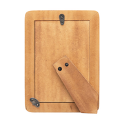 Hand-Carved Photo Frame with Brass Border - 4" x 6"