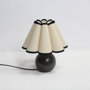 Khaki Fabric & Acrylic Skirt Ceramic Table Lamp