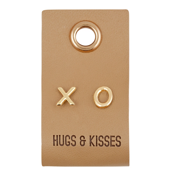 Leather Tag Earrings - XO