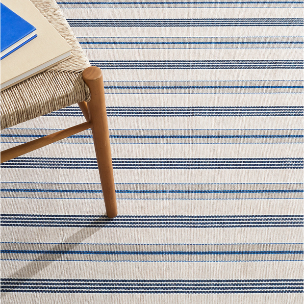 Nimes Ticking Neutral Machine Washable Rug