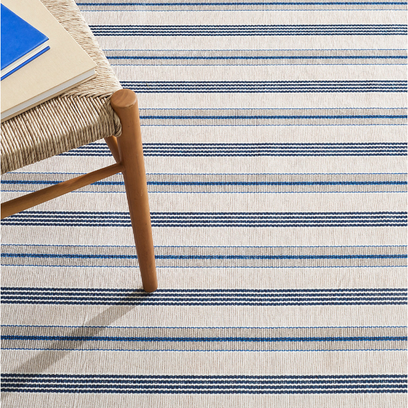 Nimes Ticking Neutral Machine Washable Rug