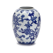 10" Yu Hua Garden Blue and White Vase