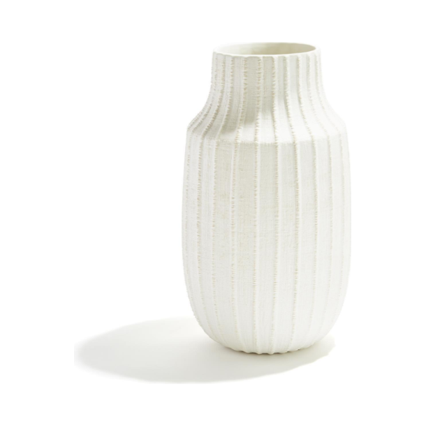 Ribbed Linen Textured Vase - Large