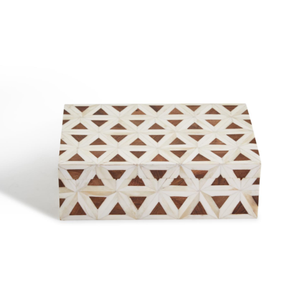Triangle Patterned Bone Covered Box