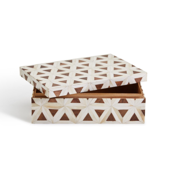 Triangle Patterned Bone Covered Box