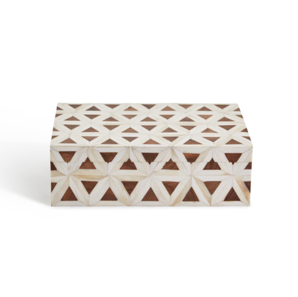 Triangle Patterned Bone Covered Box
