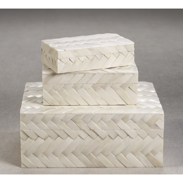 Bone Braided Box - Large