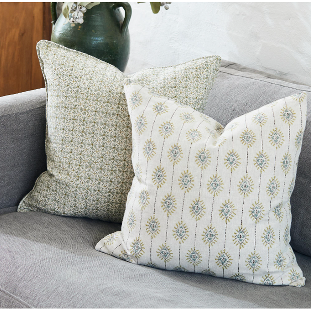 Bombay Celadon Moss Linen Pillow - 20" x 20"