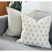 Girona Celadon Moss Linen Pillow - 20" x 20"