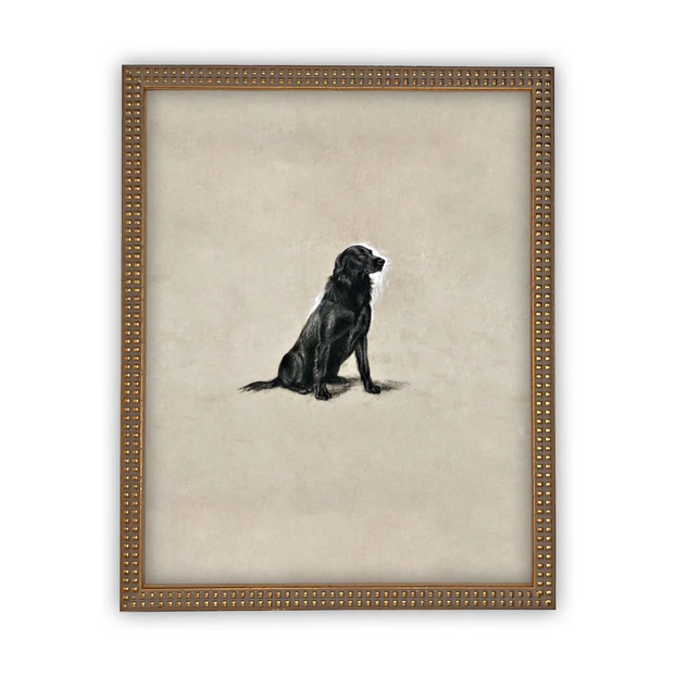 8" x 10" Framed Canvas Dog Art