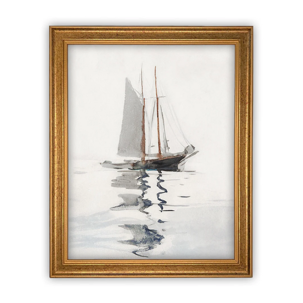 8" x 10" Vintage Framed Canvas Reflection Art