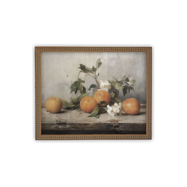 8" x 10" Framed Canvas Orange Still Life Print