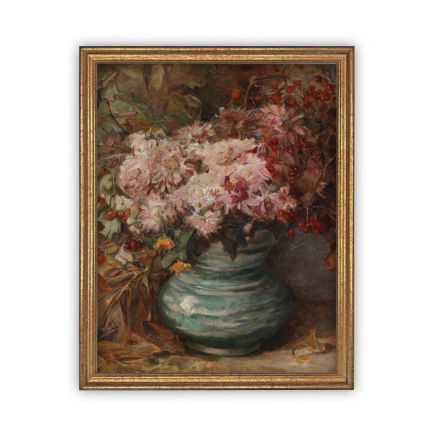 8" x 10" Framed Canvas Botanical Arrangement Art