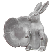 Set /2 - Stoneware Rabbit w/ Flower Shaped Bowl
