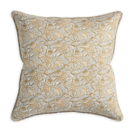 Iznik Elm Linen Pillow - 20" x 20"