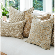 Iznik Elm Linen Pillow - 20" x 20"