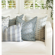 Kampala Azure Linen Pillow - 14" x 22"