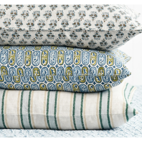 Lido Byzantine Linen Pillow - 22" x 22"