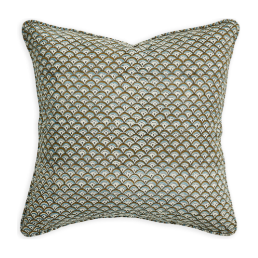 Minoa Tobacco Linen Pillow - 20" x 20"