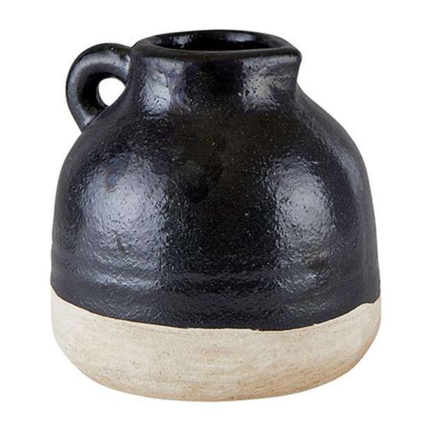 Black Artisan Dipped Vase - Small