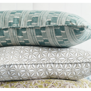 Chowk Celadon Linen Pillow - 14" x 22"
