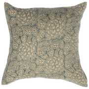 Sicily Teal on Natural Pillow - 18" x 18"